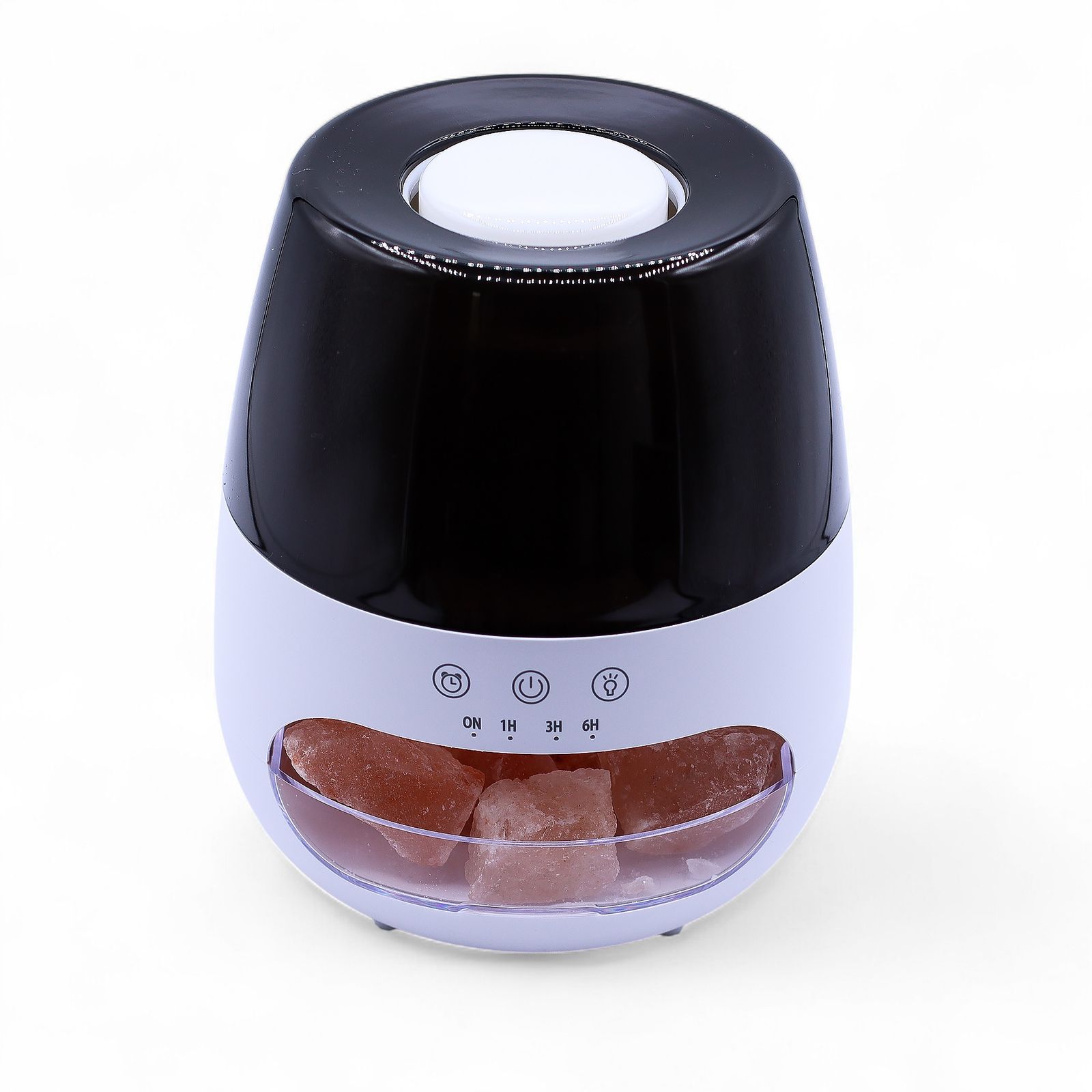 Difusor de aroma con efecto de llama de piedra de sal - USB blanco - Cambio de color y temporizador